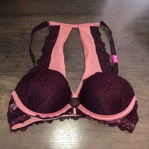 Victorias Secret PINK Maroon Pushup Bra 32B!